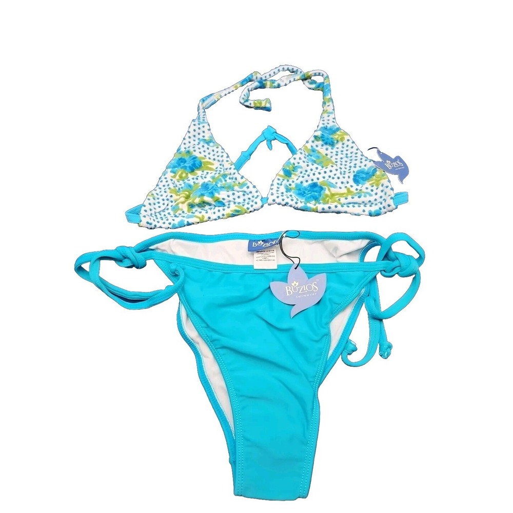 Bathing Suit Bikini Swim Suit Beach Buzios Brazil Large Blue flower New Tags